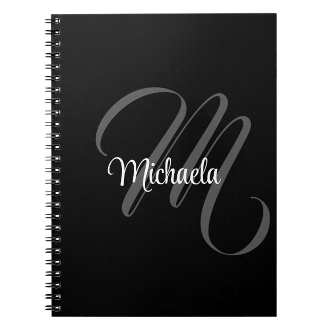 Minimalistic modern monogram initial name notebook (Front)