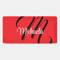 Minimalistic modern monogram initial name red