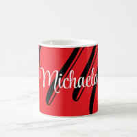 Minimalistic modern monogram initial name red
