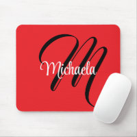 Minimalistic modern monogram initial name red