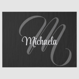 Minimalistic modern monogram initial name tissue paper