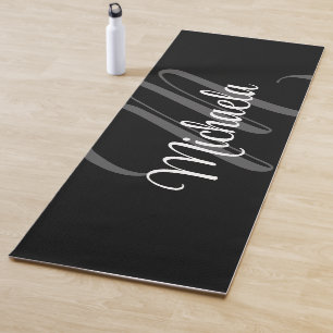 Minimalistic modern monogram initial name yoga mat
