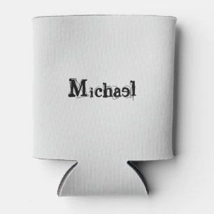 Minimalistic modern monogram name black grey can cooler