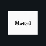 Minimalistic modern monogram name black grey canvas print<br><div class="desc">Minimalistic modern monogram name black grey. Personalizable custom name in black on a grey colour.</div>