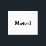 Minimalistic modern monogram name black grey canvas print<br><div class="desc">Minimalistic modern monogram name black grey. Personalizable custom name in black on a grey colour.</div>