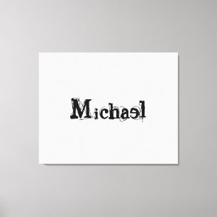 Minimalistic modern monogram name black grey canvas print