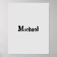 Minimalistic modern monogram name black grey