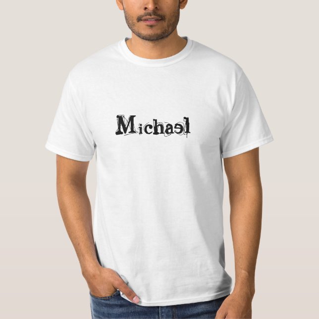 Minimalistic modern monogram name black grey T-Shirt (Front)