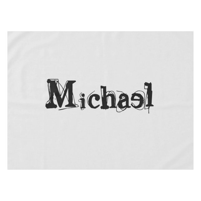 Minimalistic modern monogram name black grey tablecloth (Front (Horizontal))