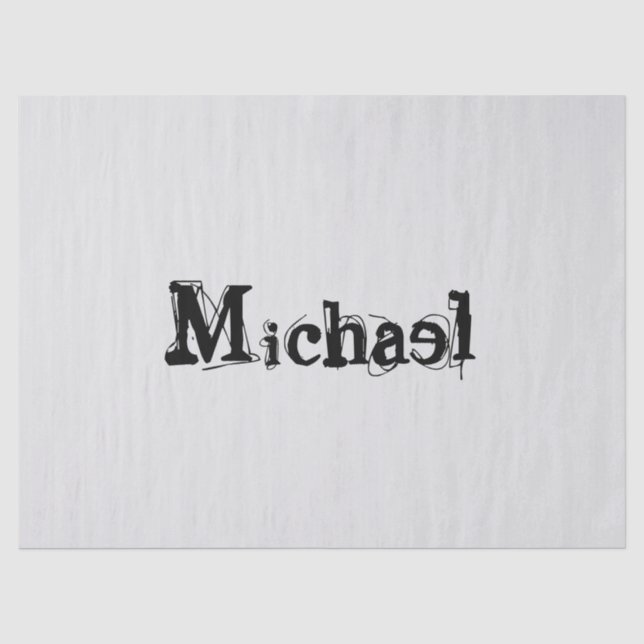 Minimalistic modern monogram name black grey tissue paper (Front)