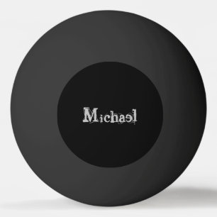 Minimalistic modern monogram name black white ping pong ball