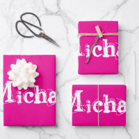 Minimalistic modern monogram name white hot pink