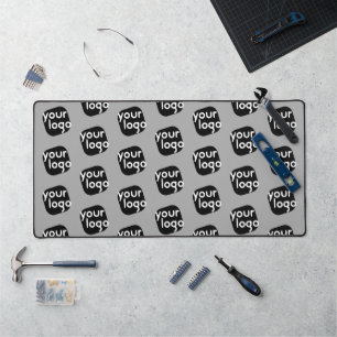 Minimalistic Modern Plain Light Grey Add Your Logo Desk Mat