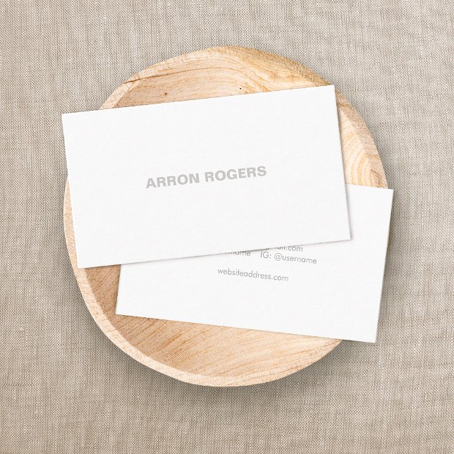 Minimalistic Modern Plain White Professional Business Card (Creator Uploaded)
