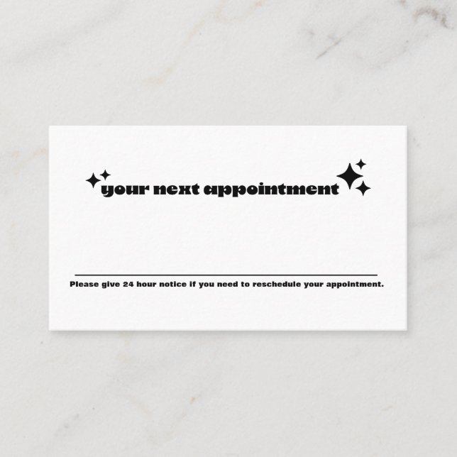 Minimalistic Modern Retro Appointment Reminder (Front)