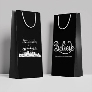 Minimalistic Modern Stylish Personalized Christmas Small Gift Bag