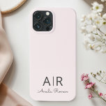 Minimalistic Monogram Initial & Name Pastel Pink iPhone 13 Pro Max Case<br><div class="desc">Protect your iPhone 13 Pro Max in style with our Personalised Pastel Pink Monogram Case. Featuring a chic pastel pink design with your custom initial and name, this elegant phone case adds a personal touch to your device while providing reliable protection. Made from high-quality materials, it combines durability with a...</div>