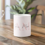 Minimalistic Monogram Initial & Name Pastel Pink Coffee Mug<br><div class="desc">Enjoy your favourite beverages in style with our Minimalistic Monogram Personalised Pastel Pink Initial & Name Mug. Featuring a soft pastel pink design with a customisable monogram and name, this elegant mug adds a touch of sophistication to your morning coffee or tea routine. Made from high-quality ceramic, it ensures durability...</div>