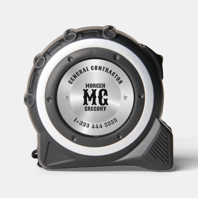 Minimalistic Monogram Metallic Silver Background 1 (Front)