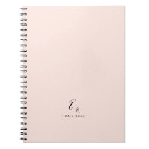 Minimalistic Monogram Name Elegant Blush Pink