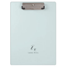Minimalistic Monogram Name Elegant Mint Green