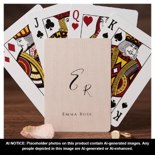 Minimalistic Monogram Name Elegant Script Font Big Playing Cards