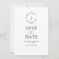 Minimalistic Monogram Save The Date
