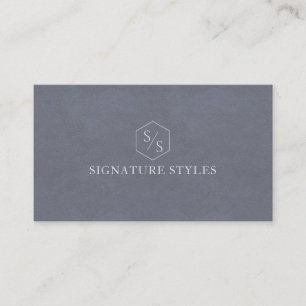 Minimalistic Monogram   Slate Blue Business Card