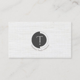 Minimalistic Monogram   White Pinstripe Business C Card
