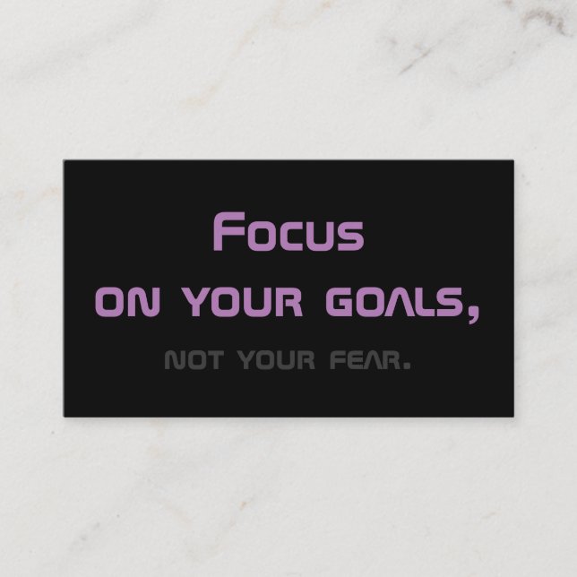 Minimalistic motivational quote for life coaches business card (Front)