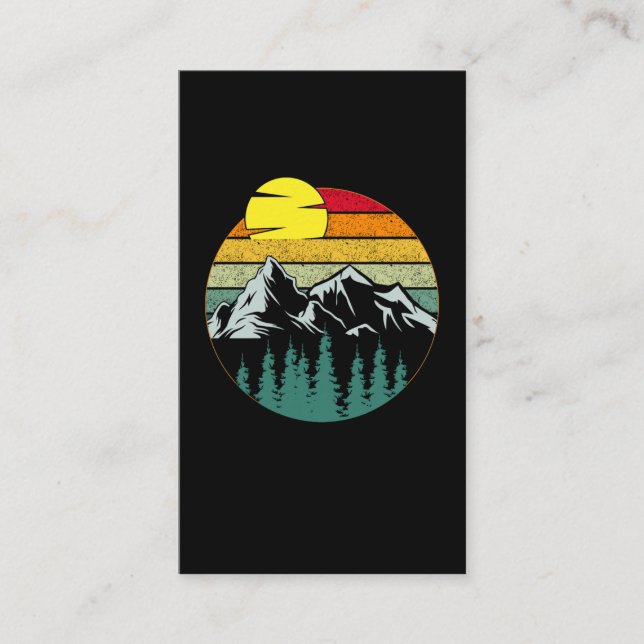 Minimalistic Mountains Nature camping Hiking Business Card (Front)
