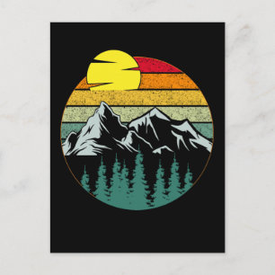 Minimalistic Mountains Nature camping Hiking Postcard