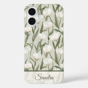 Minimalistic Mum Gift Tulip Custom iPhone 16 Case