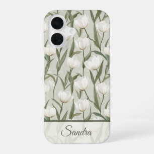 Minimalistic Mum Gift Tulip Custom iPhone 16 Case