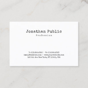 Minimalistic Nostalgy Design Retro Plain Trendy Business Card