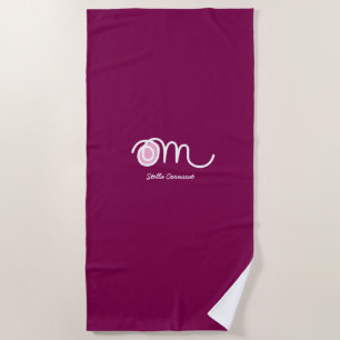 Minimalistic Om Handwritten Personalized Beach Towel