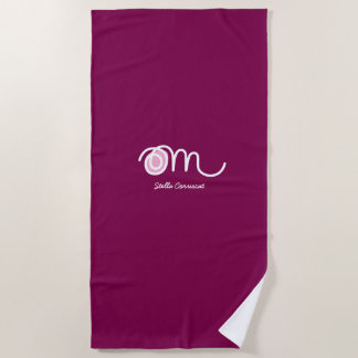 Minimalistic Om Handwritten Personalized Beach Towel