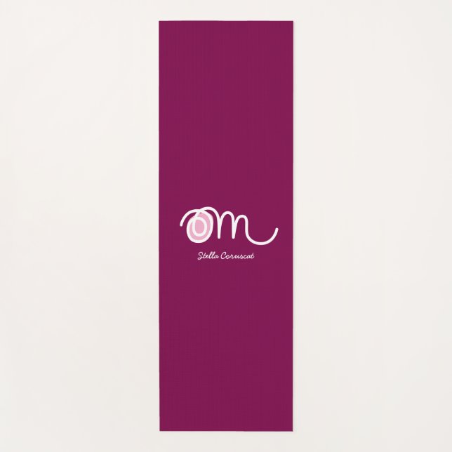 Minimalistic Om Handwritten Personalized Yoga Mat (Front)
