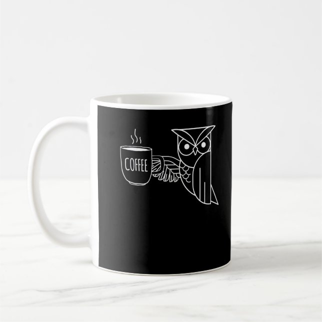 Minimalistic Owl Coffee Coffee Mug (Left)