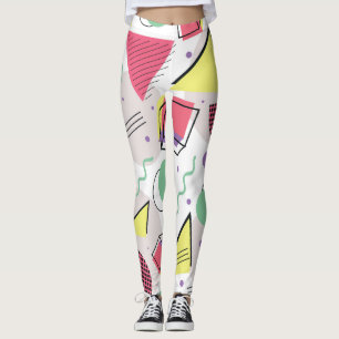 Minimalistic Pastel Geometric Pattern Leggings