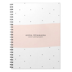 Minimalistic pastel pink & white brushstrokes notebook