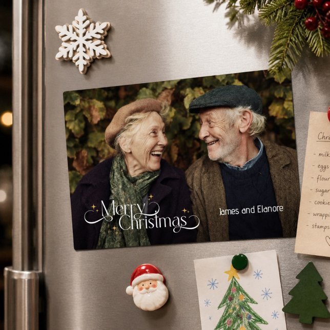 Minimalistic Photo Christmas Card Keepsake Magnet (Creator Uploaded)