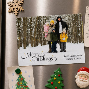 Minimalistic Photo Christmas Card Keepsake Magnet