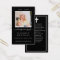 Minimalistic Photo Funeral Prayer Black Card