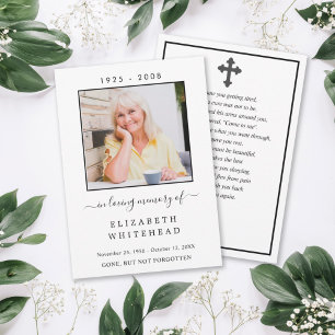 Minimalistic Photo Funeral Prayer Card