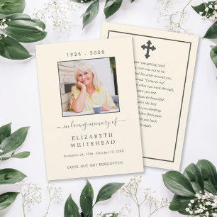 Minimalistic Photo Funeral Prayer Off White Invitation