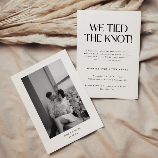 Minimalistic Photo Wedding Elopement & Reception Invitation (Creator Uploaded)