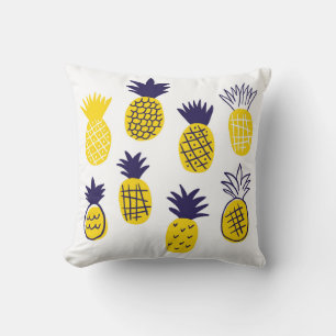 Minimalistic pineapples, colourful abstract design cushion