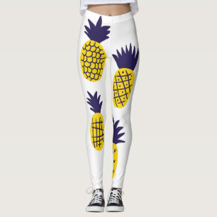 Minimalistic pineapples, colourful abstract design leggings