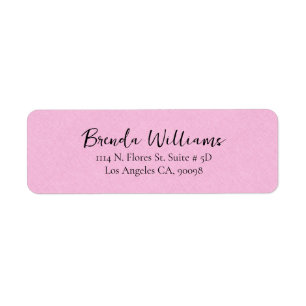 Minimalistic Pink Linen Texture White Script 